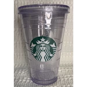 Starbucks Classic Clear Acrylic Grande Double Walled Tumbler Cup 16 oz NO STRAW